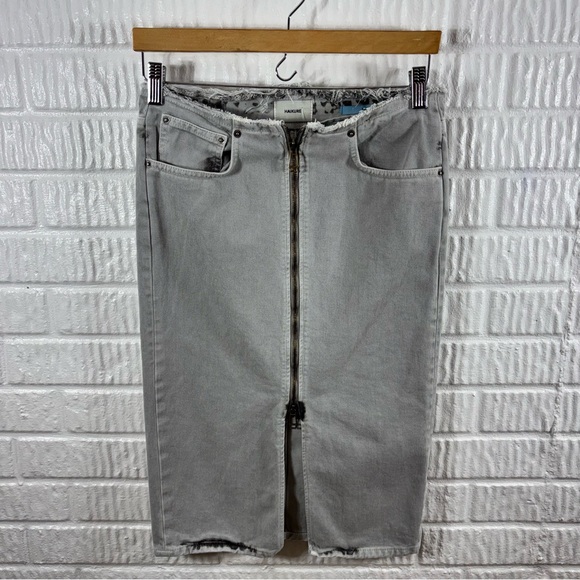 Haikure Tiger Pencil Skirt Denim Shifting Grey 24 00 - Picture 4 of 8